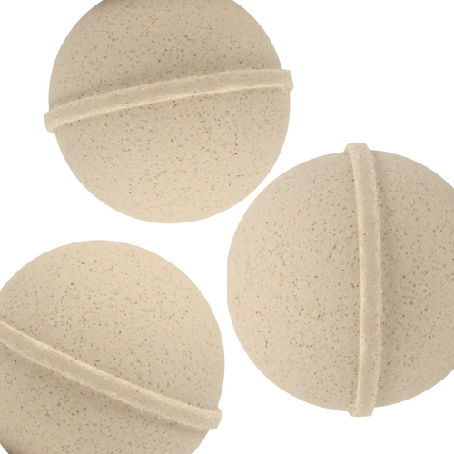 Set of three natural patchouli bath bombs by Slow North, showcasing colorful round bath accessories for relaxing baths.